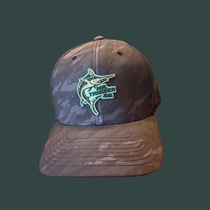 Mr. Triggerfish Charcoal Camo Bent Bill – Logo Cap